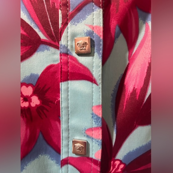Versace Jeans Shirtdress Floral Print Button Down Dress - Picture 7 of 11